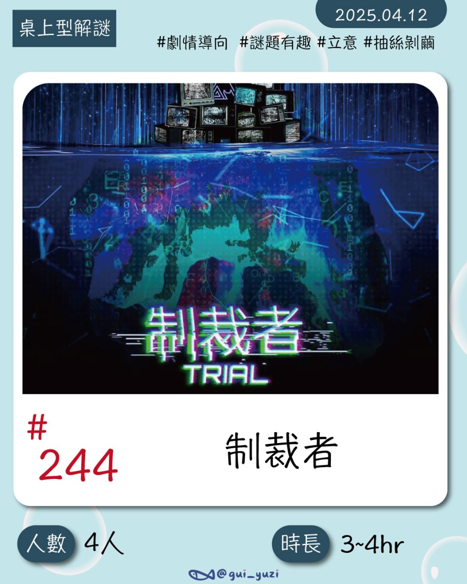 《制裁者》桌上型解謎心得 封面