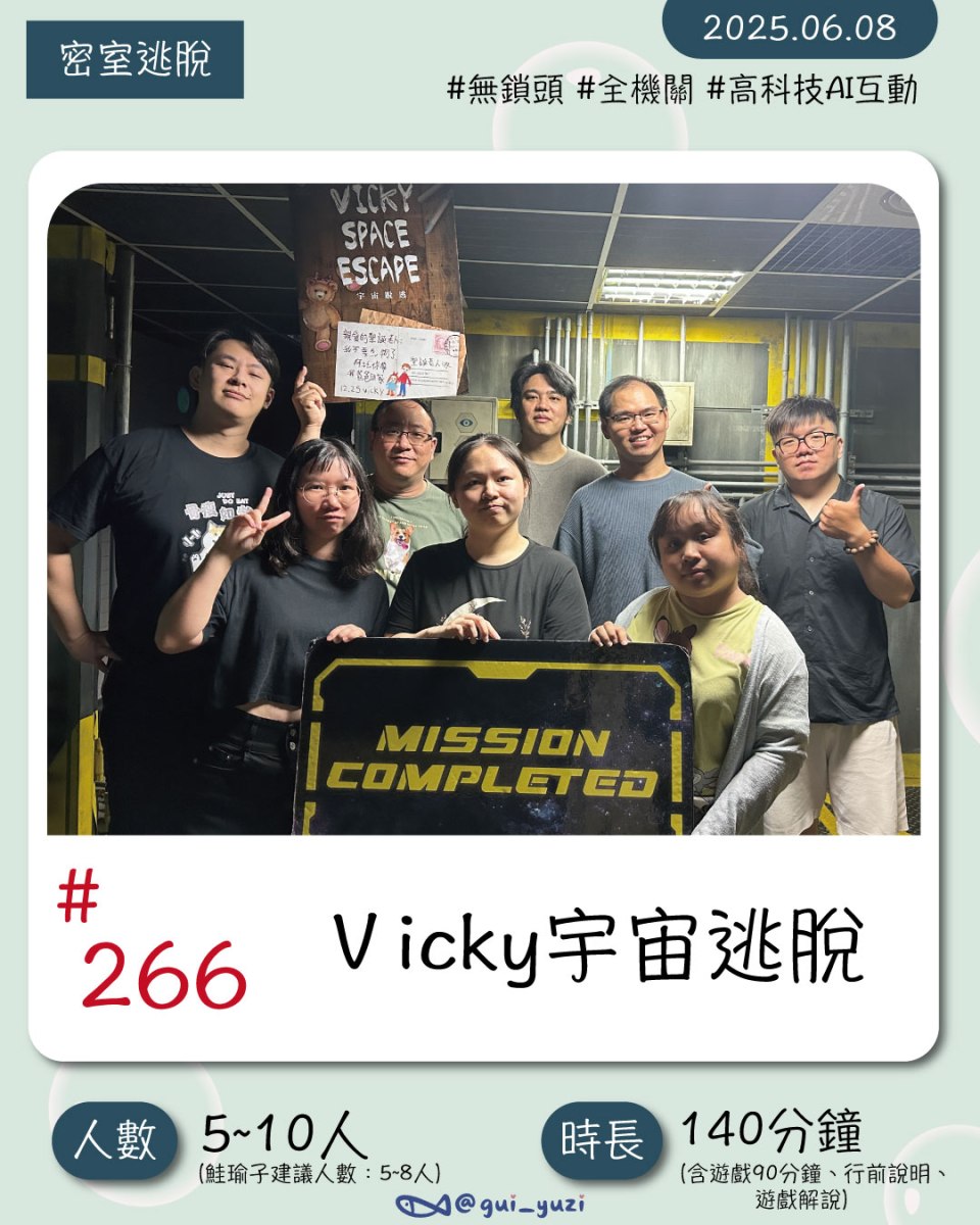 《Vicky宇宙逃脫》密室逃脫心得 ＊已謝幕 封面