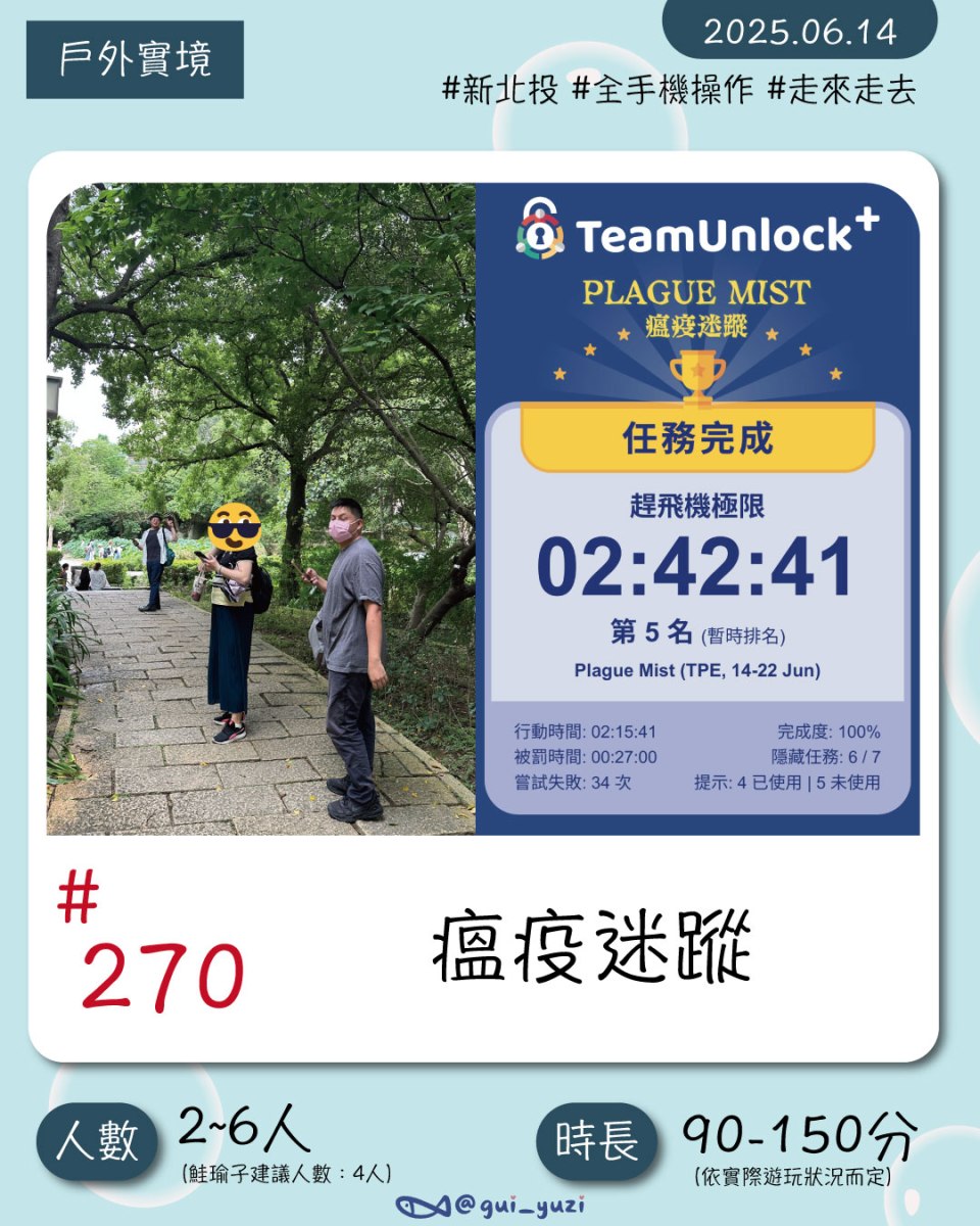 《瘟疫謎蹤》戶外解謎心得 封面