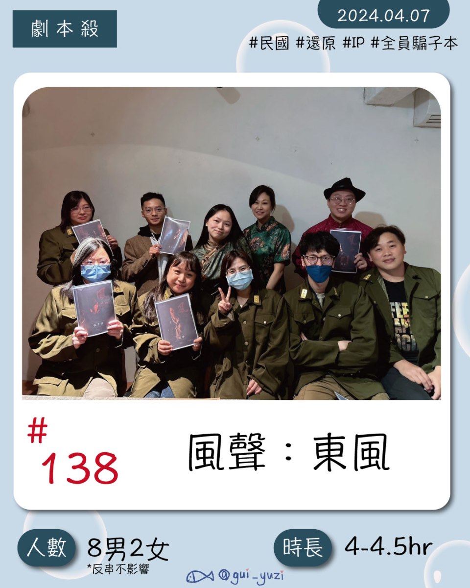 《風聲：東風》劇本殺心得 封面