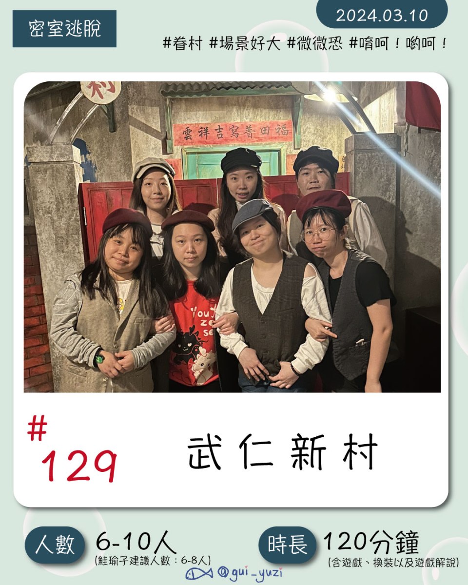 《武仁新村》密室逃脫心得 封面