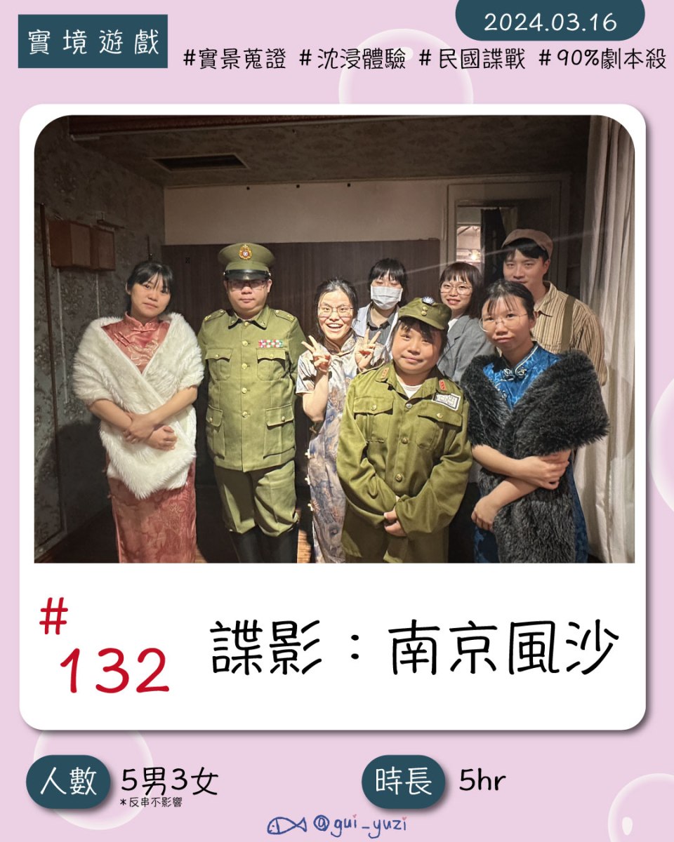 《諜影：南京風沙》劇本殺心得 封面