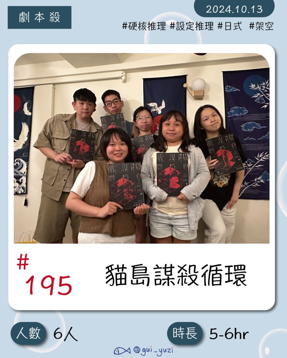 《貓島謀殺循環》劇本殺心得 封面